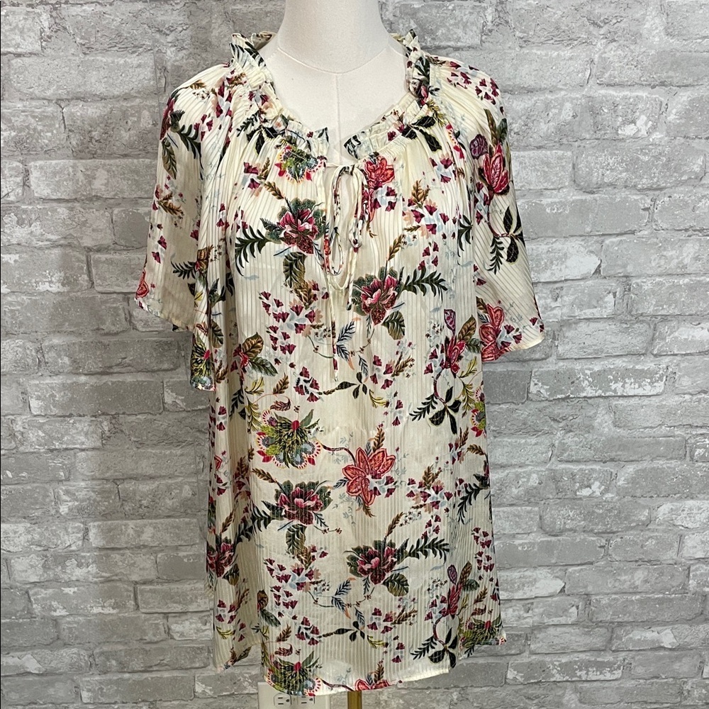 Lane Bryant Swing Cap-Sleeve Tie-Front Blouse